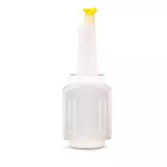 Vollrath Traex Bar Keep II 1.5 Qt White Pour Container with Neck, Lid & Assorted Color Spouts