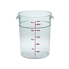Cambro Camwear Round Container, Clear, 22 qt - CW22135 025/c