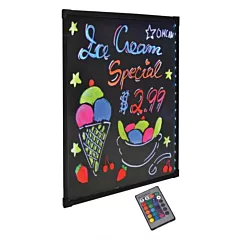 Slice Craft Tempered Glass LED Write-On Flash Board with Remote Control(OM39859)
