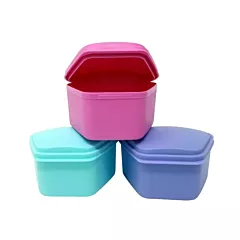 Denture Bath Containers Assorted Colors 12/pkg