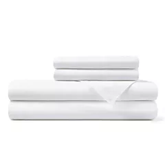 Merit Collectionâ„¢ T250 Luxury Percale Fitted Sheet 60/40 Cotton/Polyester White