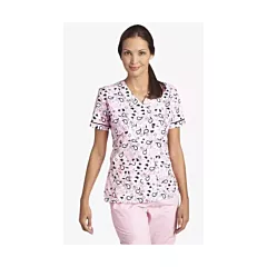 420T Paisley Pink Empire Tie Back Scrub Top by MOBB-XL-Paisley Pink