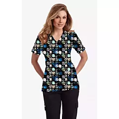420T - Paradise Punch Empire Tie Back Scrub Top by MOBB-XL-Paradise Punch