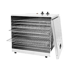 Nella Stainless Steel Dehydrator with 10 Racks, Thermostat Controls & Timer
