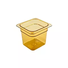 Cambro high heat h-pan, amber, 1/6 size 6