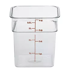 Cambro 4SFSCW135, 4 Qt Square Food Storage Container, Clear