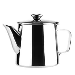 Browne 12 Oz Teapot with Strainer, Stainless Steel