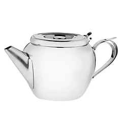 Browne 48 Oz Stackable Teapot with Strainer, Stainless Steel