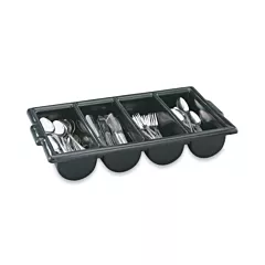 Vollrath 4 Compartment Cutlery Bin, Black(52653)