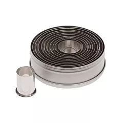 Ateco 11 Piece Plain Round Cutter Set, Stainless Steel(5357)