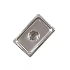 Browne stainless steel steam table pan cover w/ handle, soli