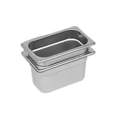 Browne stainless steel steam table pan, 1/9 size, 4