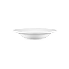 Browne palm ceramic rimmed bowl, white, 9