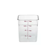 Cambro CamSquare Container, Clear, 8 qt - 8SFSCW135 025/8SFS