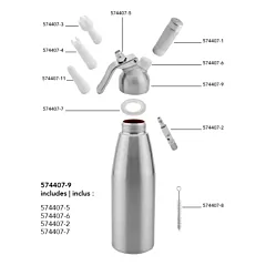Browne Mosa Whip Cream Head, Stainless Steel