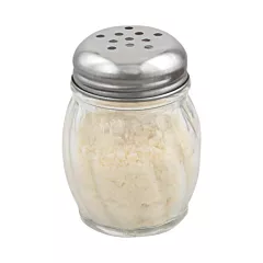 Browne 6 Oz Glass Cheese Shaker with Stainless Top