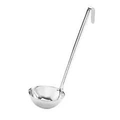 Browne Optima 2 Oz Ladle with Grooved Handle, Stainless Steel