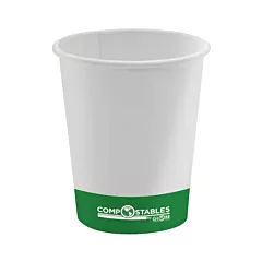 Single Wall Hot/Cold Compostable Paper Cups - 12 Oz / White - 1000/Case