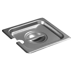 Carlisle DuraPan 1/6 Size Slotted Steam Table Pan Cover. Stainless Steel