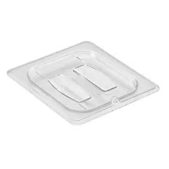 Cambro 60CWCH135 1/6 Size Flat Food Pan Cover with Handle, Clear