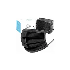 Black Disposable 3-Ply Face Mask – Box of 50 | Clearance Sale