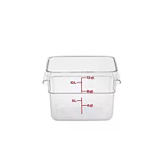 Cambro CamSquare Container, Clear, 12 qt - 12SFSCW135 025/12