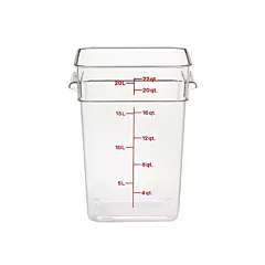 Cambro CamSquare Container, Clear, 22 qt - 22SFSCW135 025/22