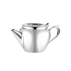 Browne Stainless Steel Stackable Teapot w/ Strainer, 20 oz -
