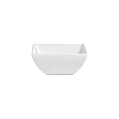 Steelite varick cafe porcelain square bowl, white, 18 oz - 6