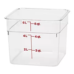 Cambro 6SFSCW135, 6 Qt Square Food Storage Container, Clear