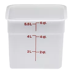 Cambro 6SFSP148, 6 Qt Square Food Storage Container, White