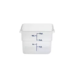 Cambro CamSquare Container, Translucent, 12 qt - 12SFSPP190