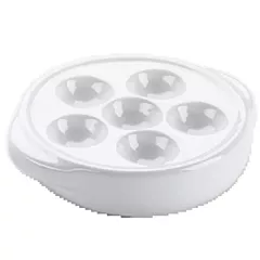 Browne Escargot Dish with 6 Holes, White