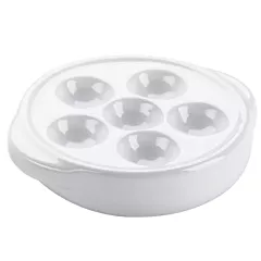 Browne Escargot Dish with 6 Holes, White