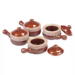 Browne 16 Oz Onion Soup Bowl Set with Cover, Set of 4
