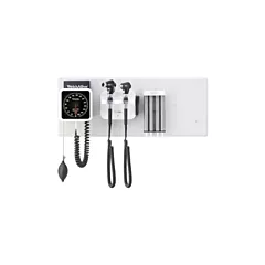 Green Series™ 777 Integrated Wall System with PanOptic Plus LED Ophthalmoscope, MacroView Plus LED Otoscope,  BP, & Ear Specula Dispenser (VMWA-777-PM3WAX)