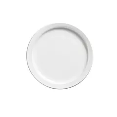 Browne palm ceramic dinner plate, white, 9.5