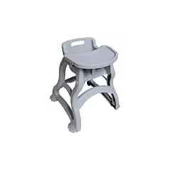 Nella Plastic High Chair with Tray, Grey
