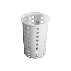 Magnum Plastic Cutlery Cylinder, Perforated, White, 5.25