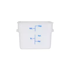 Nella 12 Qt Square Food Storage Container, White