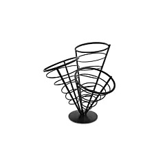Nella Three Cone French Fry Holder, Black
