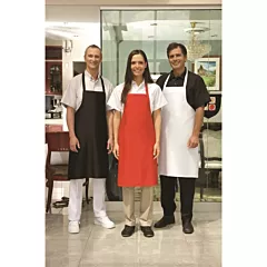 Premium Uniforms Econo Bib Apron with No Pockets, Black