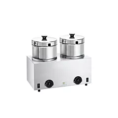 Server 5 Qt Double Soup Warmer with Hinged Lids & Thermostat Controls