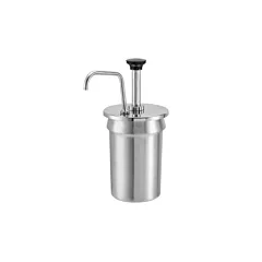 Server 1 Oz Inset Pump with Lid for 2.5 Qt Inset, Stainless Steel