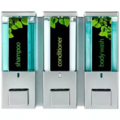 3-Chamber iQon Liquid Bath Amenities Dispenser color Transluscent Chrome 