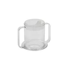 Drive medical two-handled mug w/ couvercle, clear, 10 oz - rtl3515