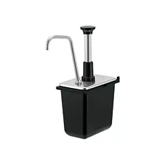 Server 1 Oz Condiment Pump with Lid for 1/9 Size Containers, Stainless Steel