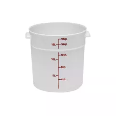 Cambro Round Container, Poly White, 18 qt - 18148 025/18148
