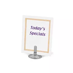 Browne stainless steel menu/card holder, 2