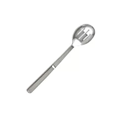 Browne Elite Stainless Steel Slotted Serving Spoon, 11.8